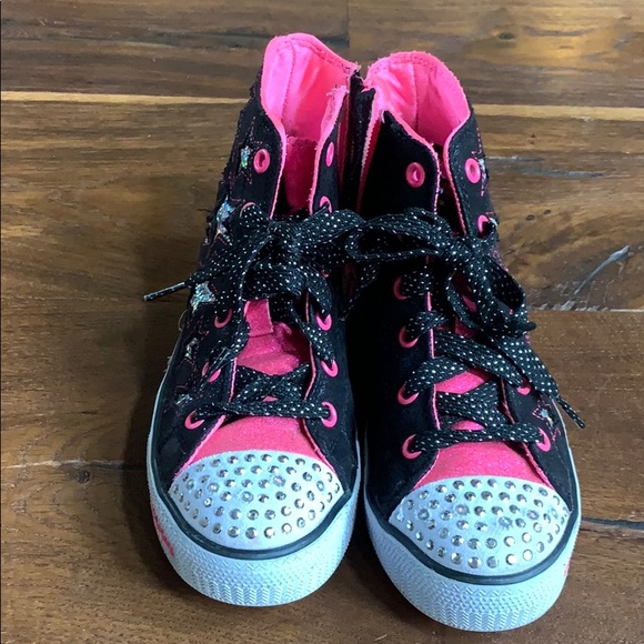 Skechers Other - Skechers Sz 1 Sparkle Toe High Tops